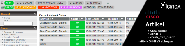 Cisco Switch mit Icinga 2 und check_nwc_health mittels SNMPv3 abfragen